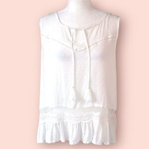 BOUTIQUE ITEM- 💥LAST ONE 💥 SLEEVELESS TOP W/ FRENCH DOTS, SEMI-SHEER